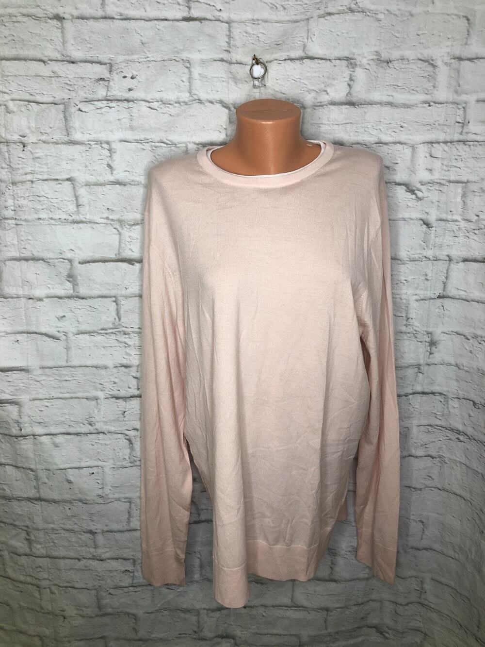 G/FORE Lightweight Wool Blend Pale Pink Crewneck Pullover Sweater NWT XL $275